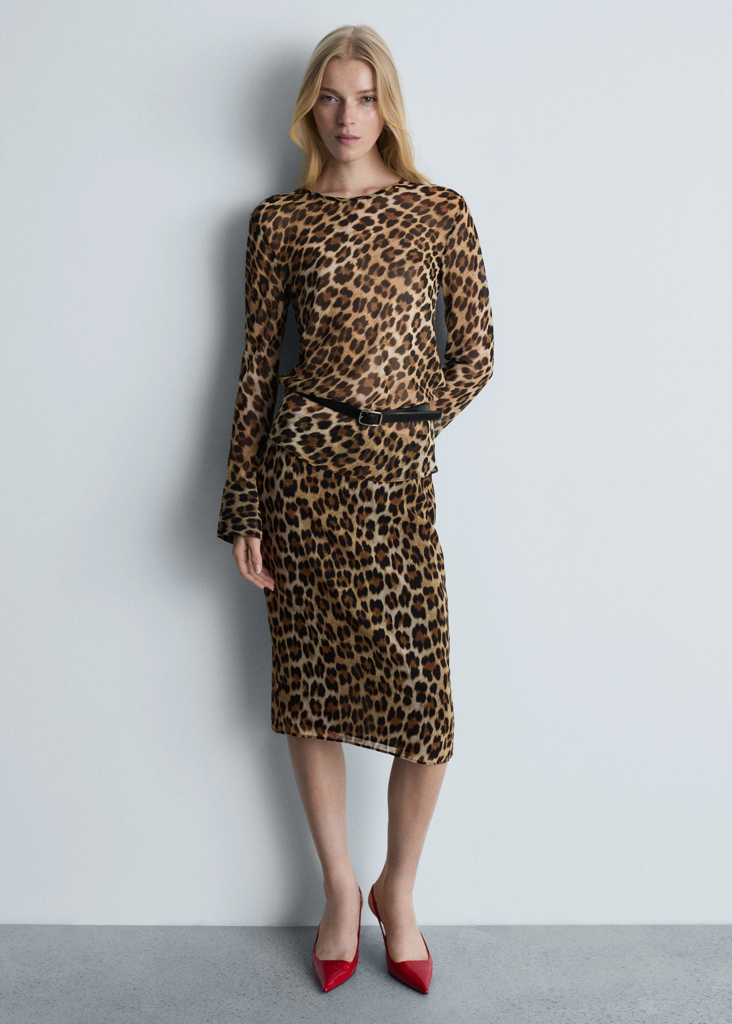 Mango Leopard print blouse - Brown 1 Shaws Department Stores