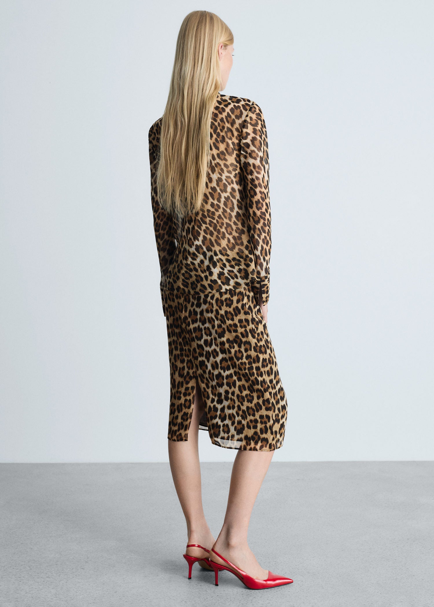 Mango Leopard print blouse - Brown 2 Shaws Department Stores
