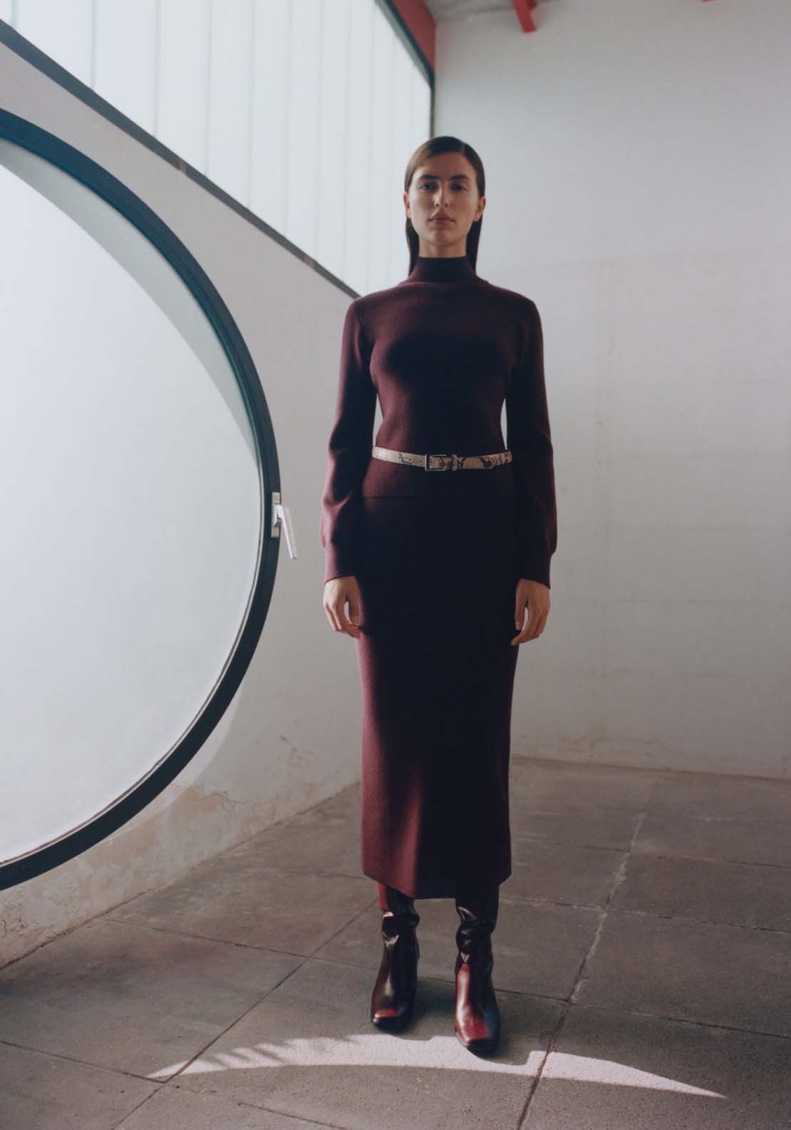 Mango Ribbed round-neck sweater - Dark Red 1 Shaws Department Stores