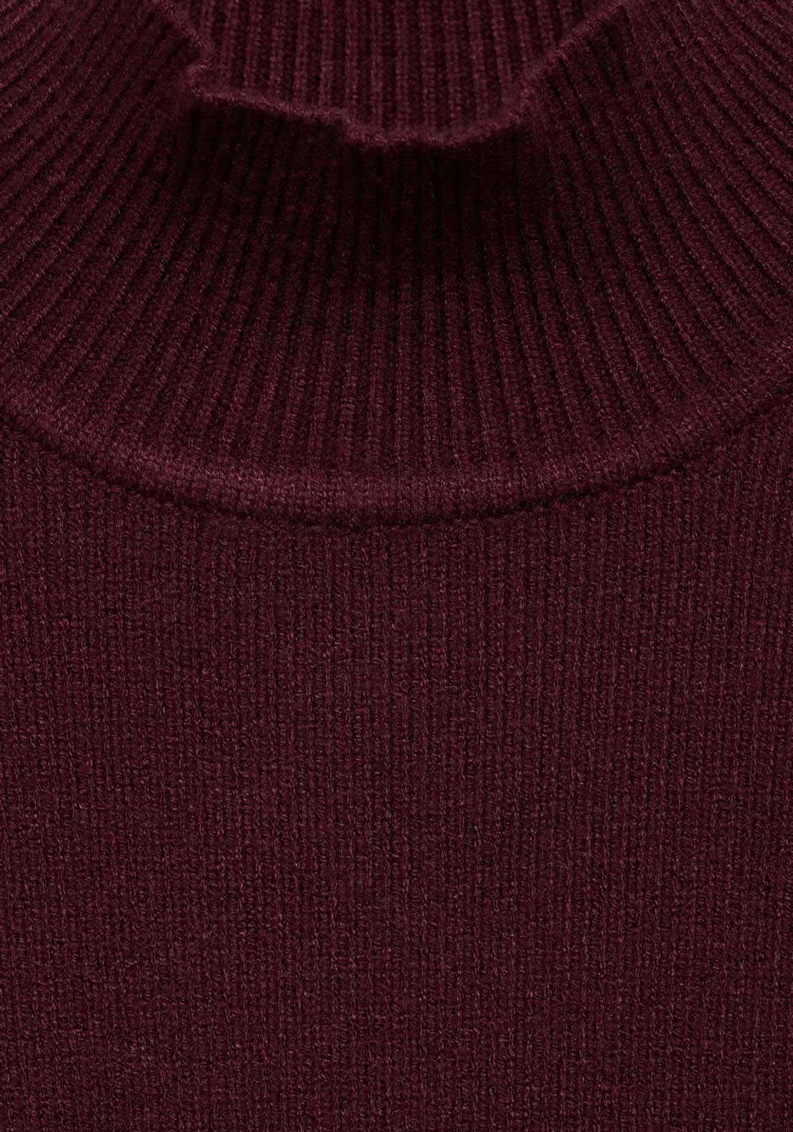 Mango Ribbed round-neck sweater - Dark Red 9 Shaws Department Stores