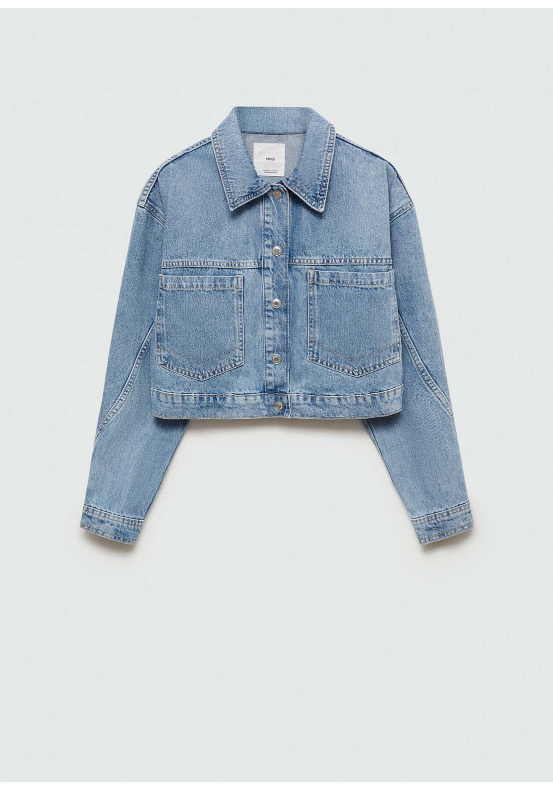 Mango Pocketed denim jacket - Open Blue 6 Shaws Department Stores