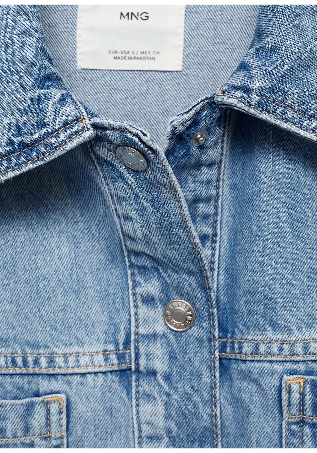 Mango Pocketed denim jacket - Open Blue 8 Shaws Department Stores