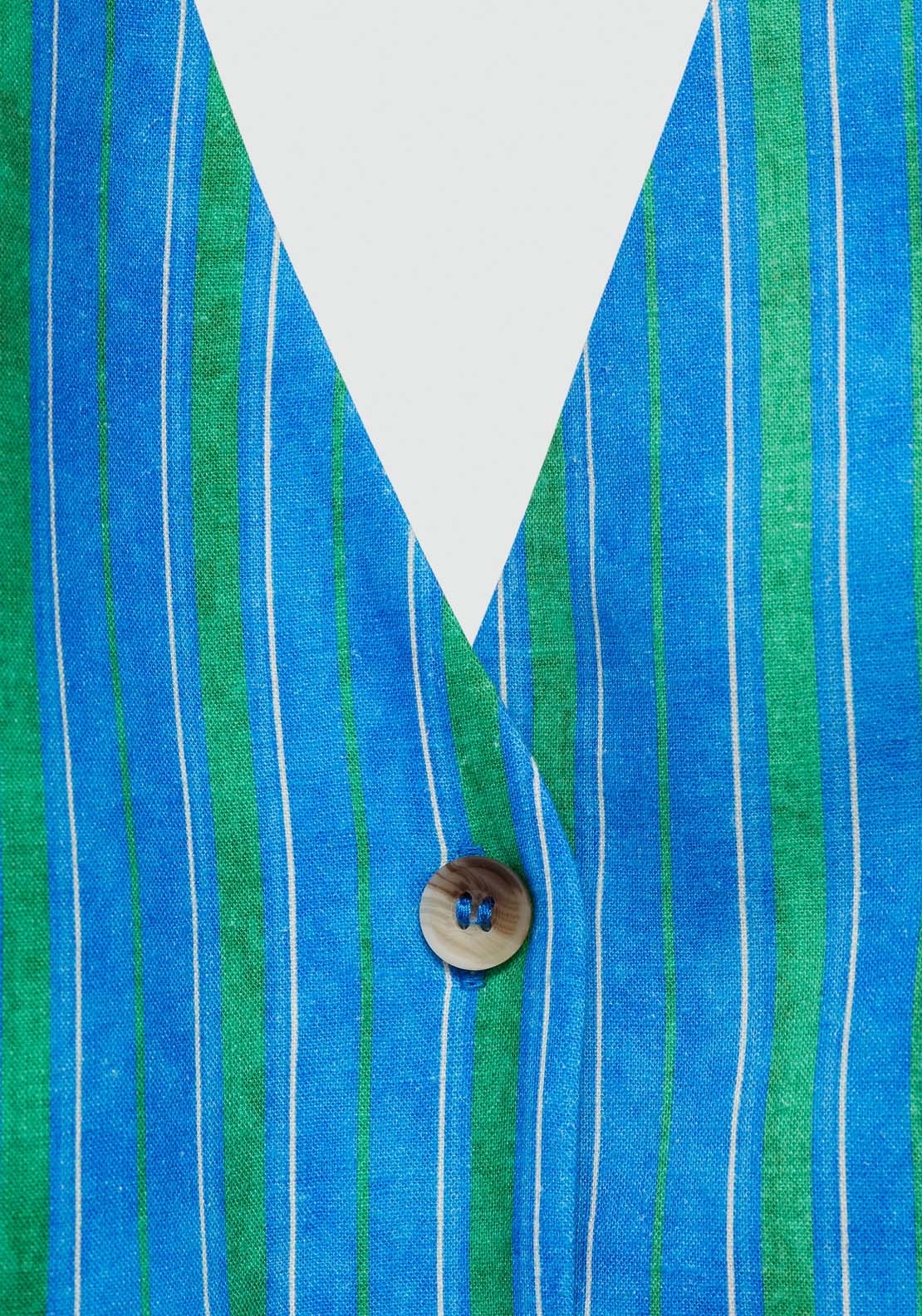 Mango Striped linen printed waistcoat 6 Shaws Department Stores