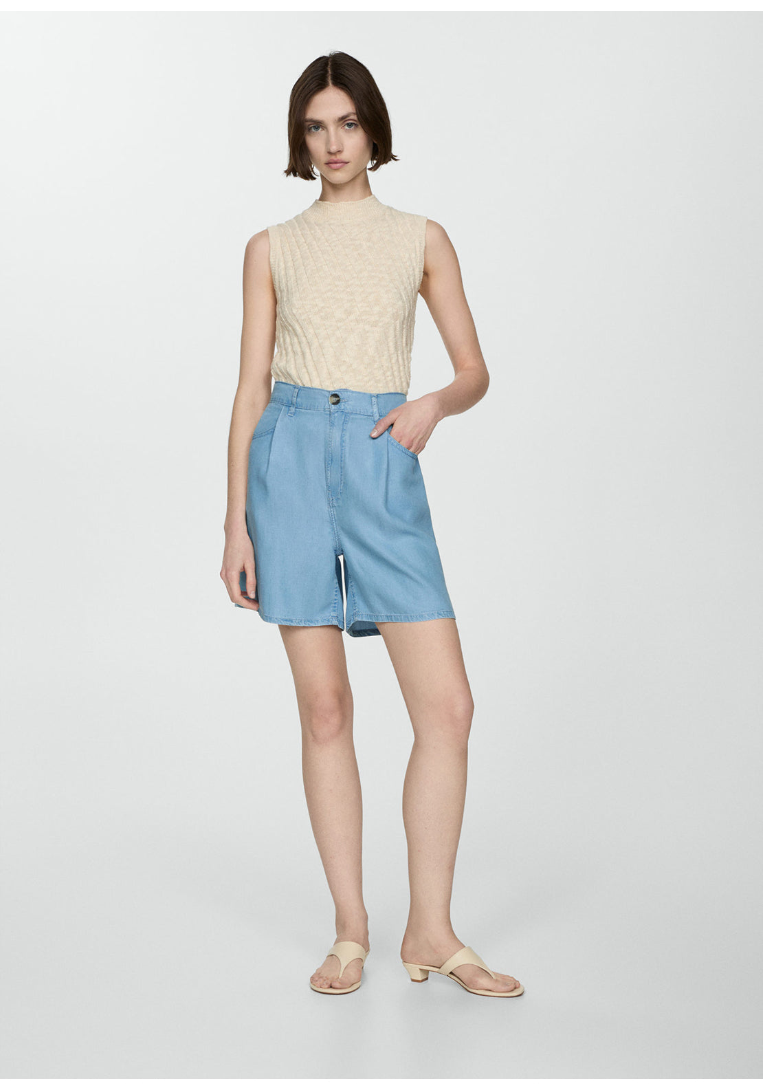 Mango Bermuda lyocell tweezer shorts 2 Shaws Department Stores