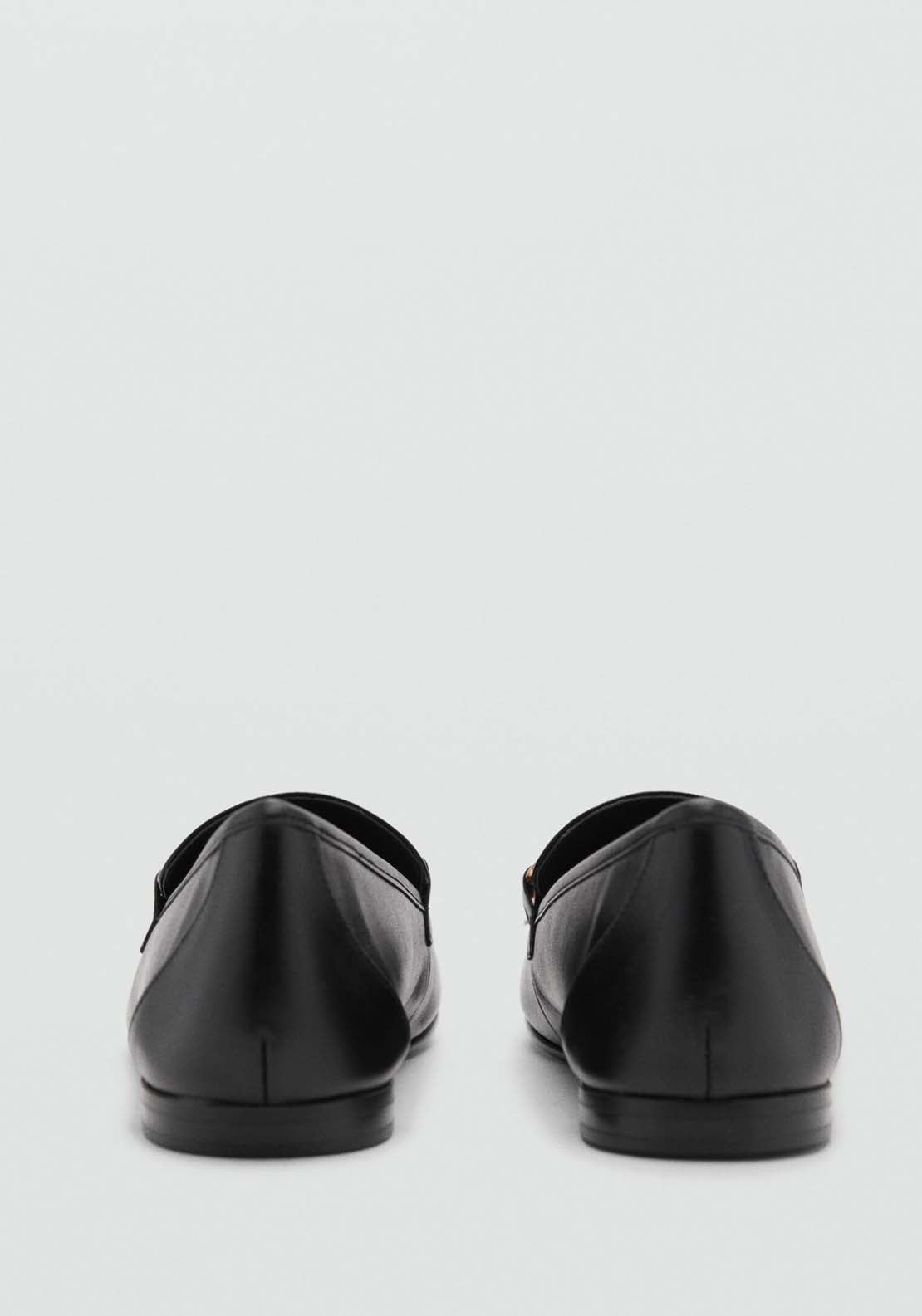 Mango Leather moccasins with metallic detail - Black 4 Shaws Department Stores