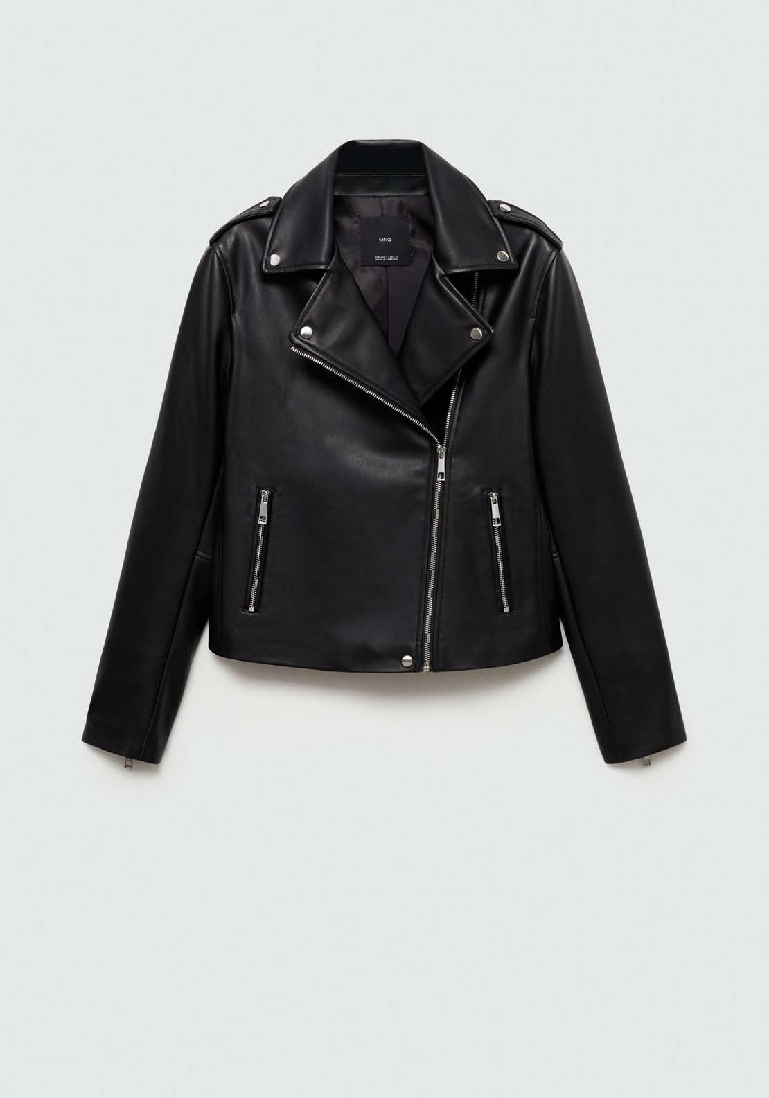 Faux leather biker jacket Black Shaws Department Stores