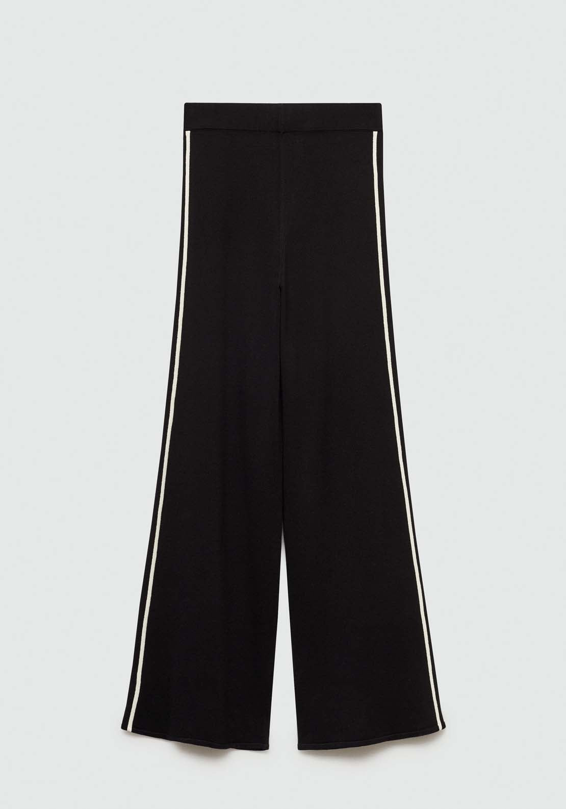 Mango Knitted trousers with contrasting stripes - Black 5 Shaws Department Stores