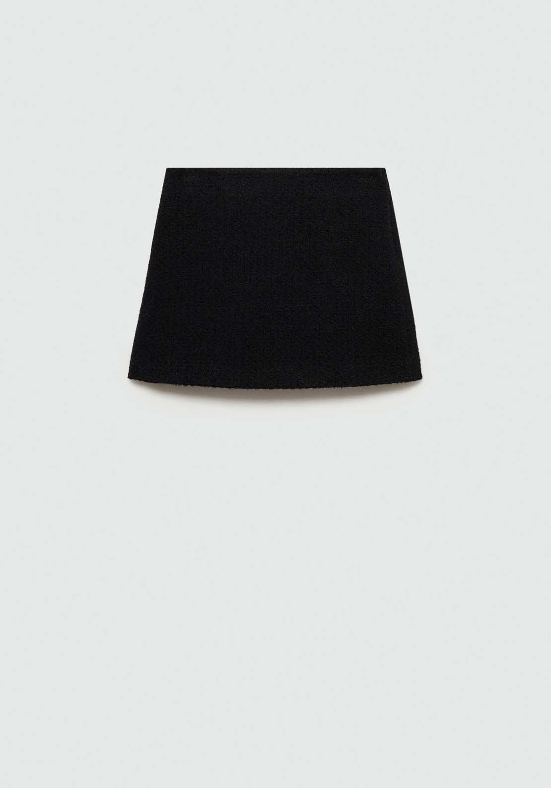 Mango Short tweed skirt - Black 1 Shaws Department Stores