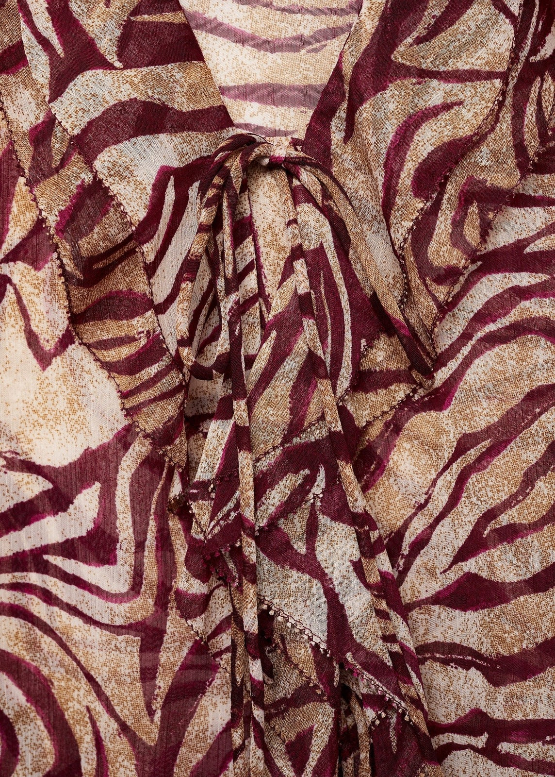Mango Ruffles printed blouse - Dark Red 5 Shaws Department Stores