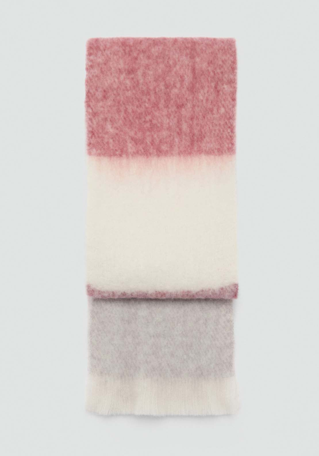 Mango Multi-coloured fringed scarf - Dark Red 1 Shaws Department Stores