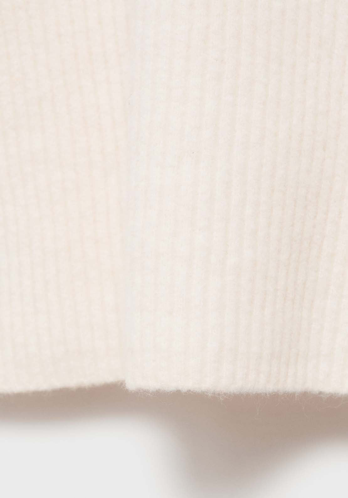Mango Mini Knitted Dress with Zip Neck - Light Beige 6 Shaws Department Stores