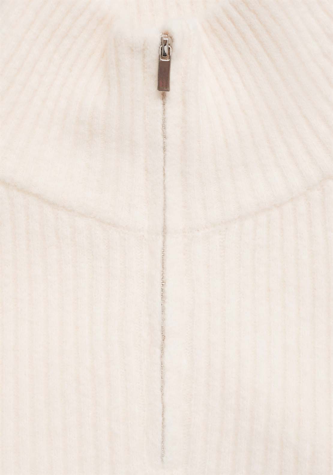 Mango Mini Knitted Dress with Zip Neck - Light Beige 5 Shaws Department Stores