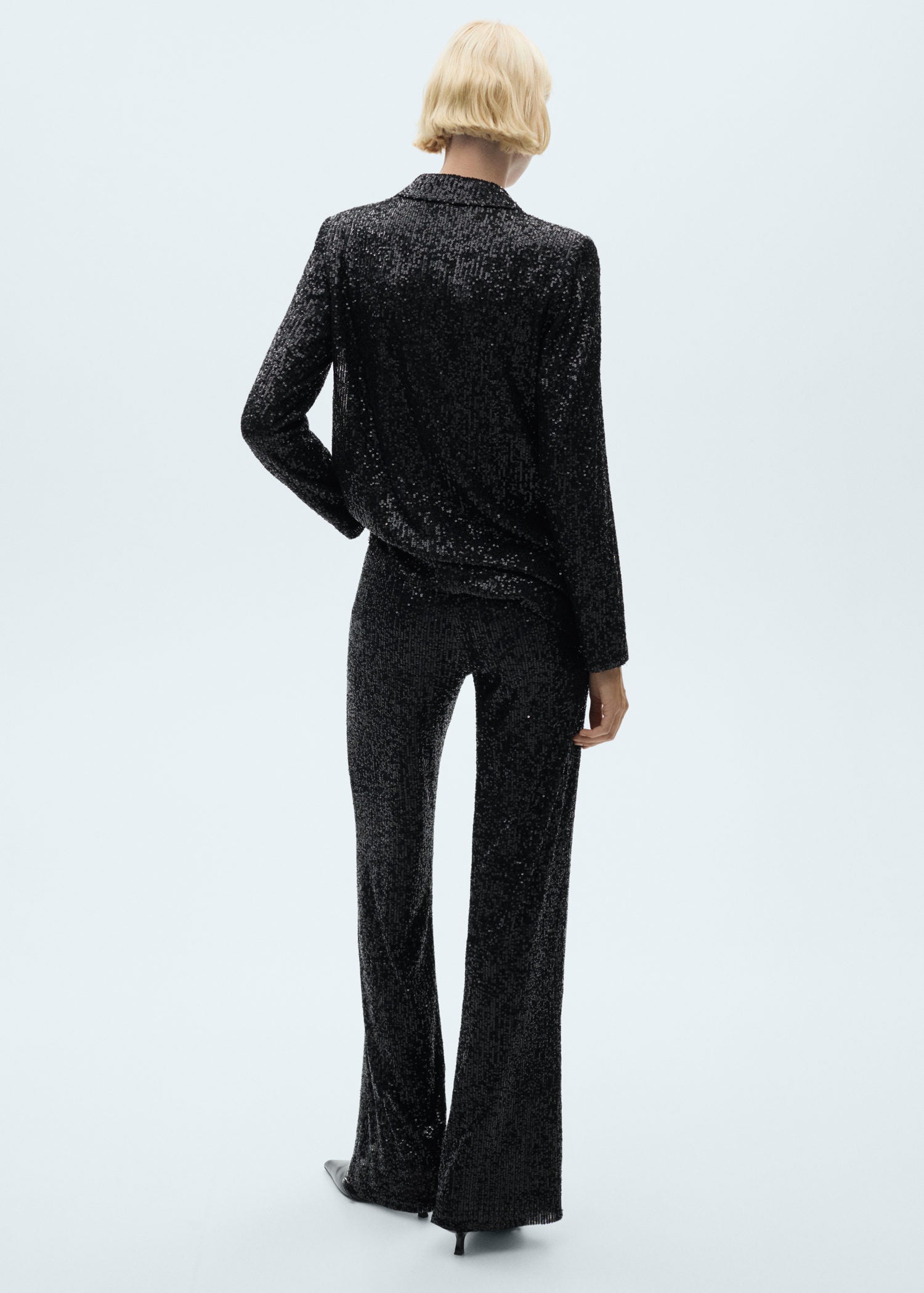 Mango Sequined suit jacket - Black 6 Shaws Department Stores