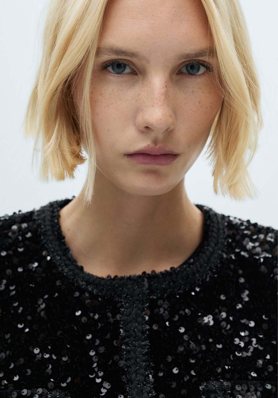 Mango Sequin jacket with pockets - Black 5 Shaws Department Stores