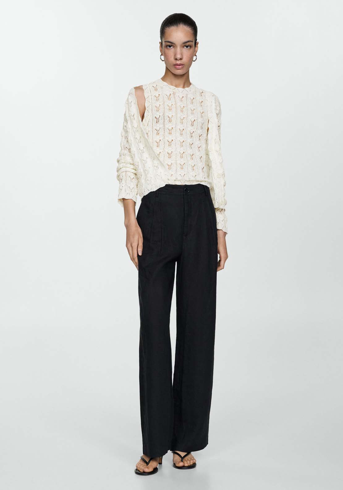 Mango Crochet knit cardigan 3 Shaws Department Stores