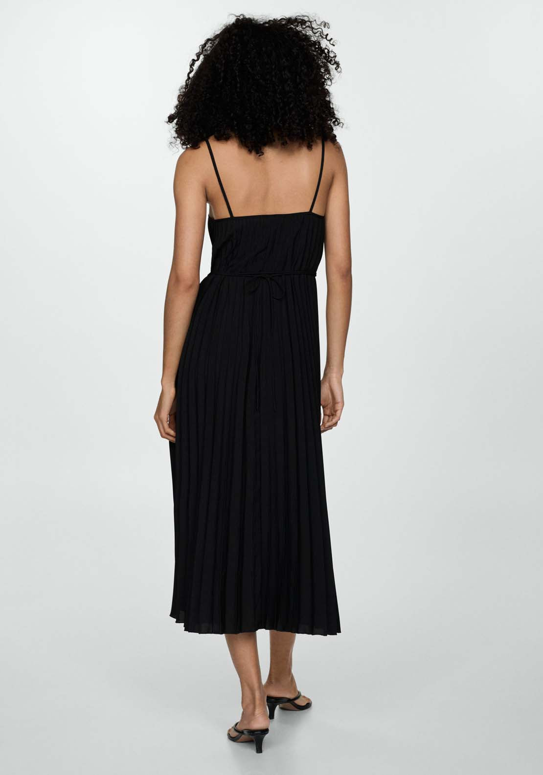 Mango Pleated dress with bow 3 Shaws Department Stores