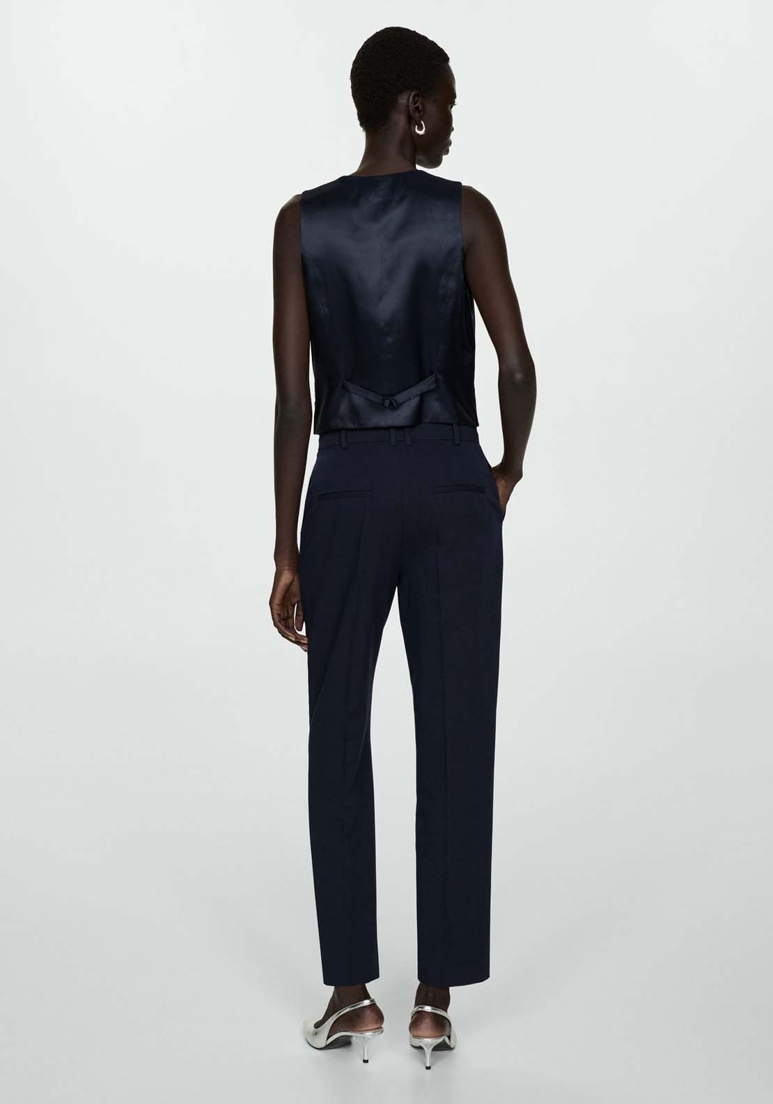 Mango Straight suit trousers - Navy 2 Shaws Department Stores