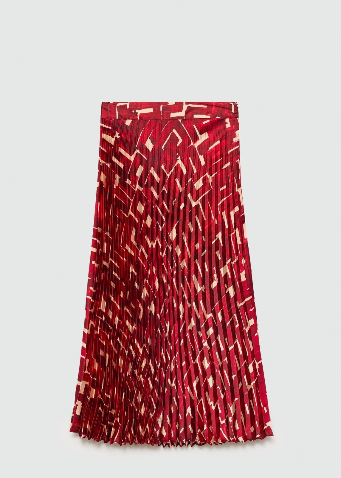 Mango Printed pleated skirt - Dark Red 7 Shaws Department Stores