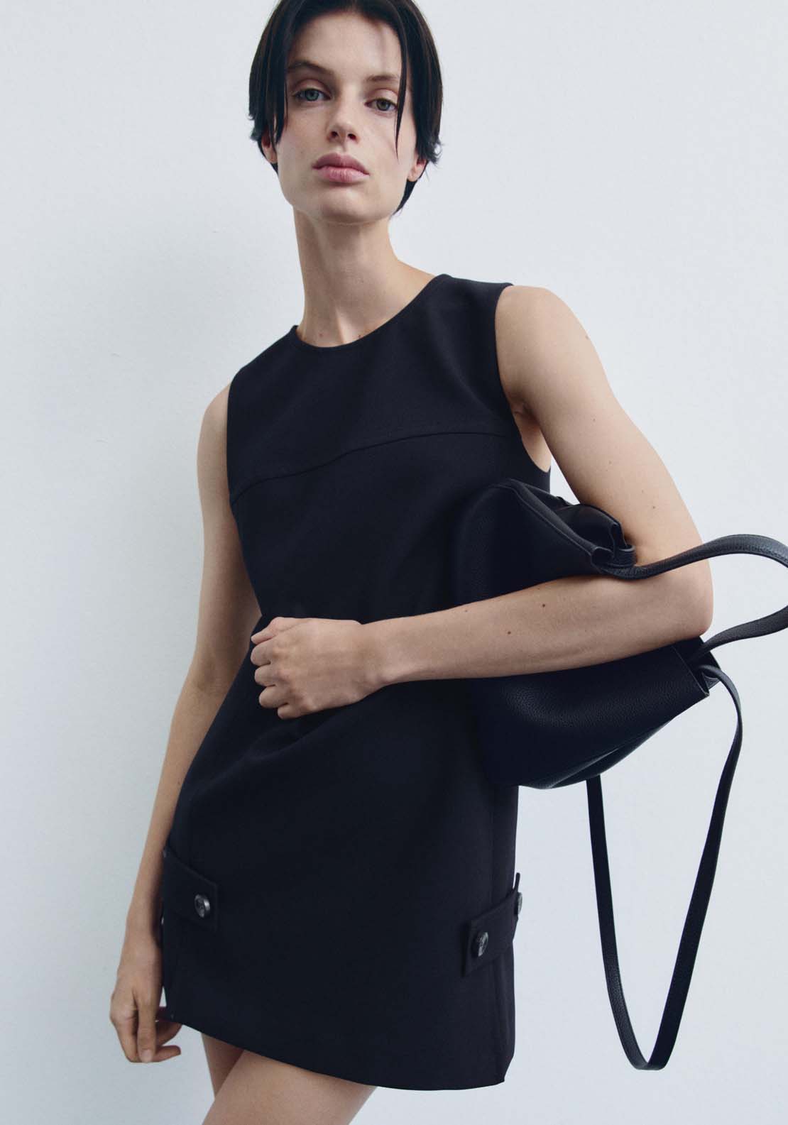 Mango Crossbody bag with double handle - Black 1 Shaws Department Stores