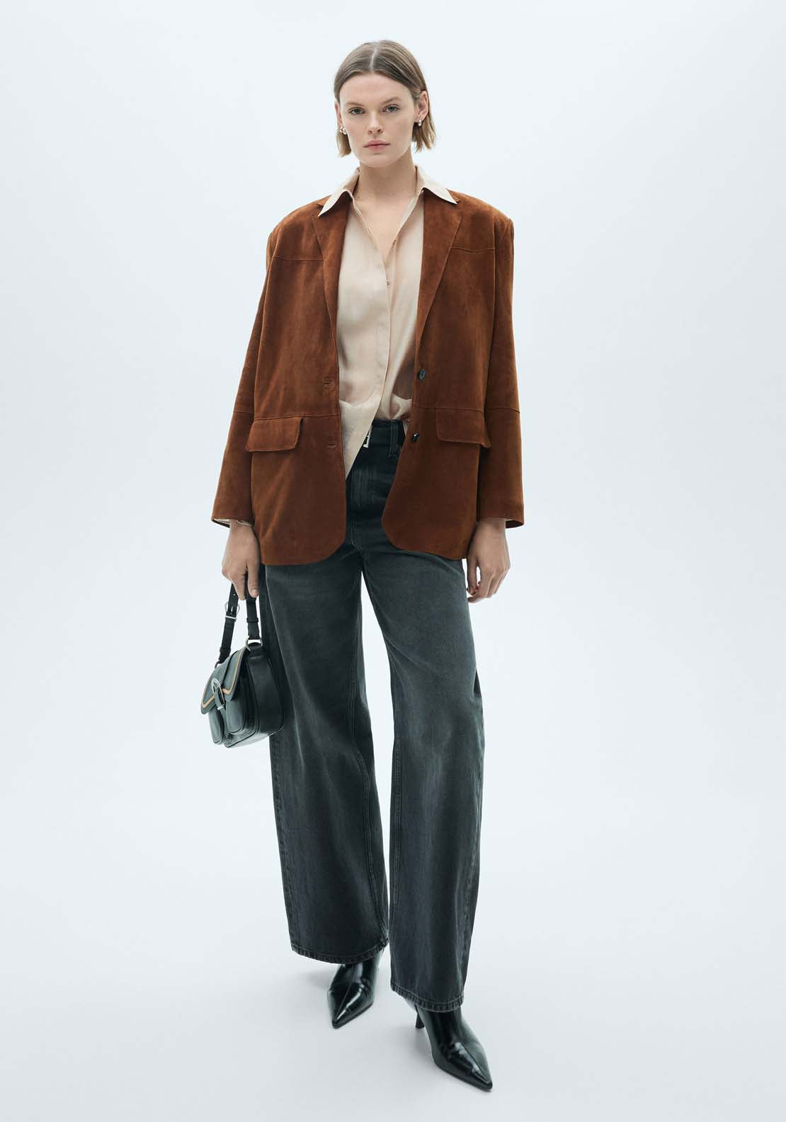 Mango Satin lyocell shirt - Light Beige 4 Shaws Department Stores