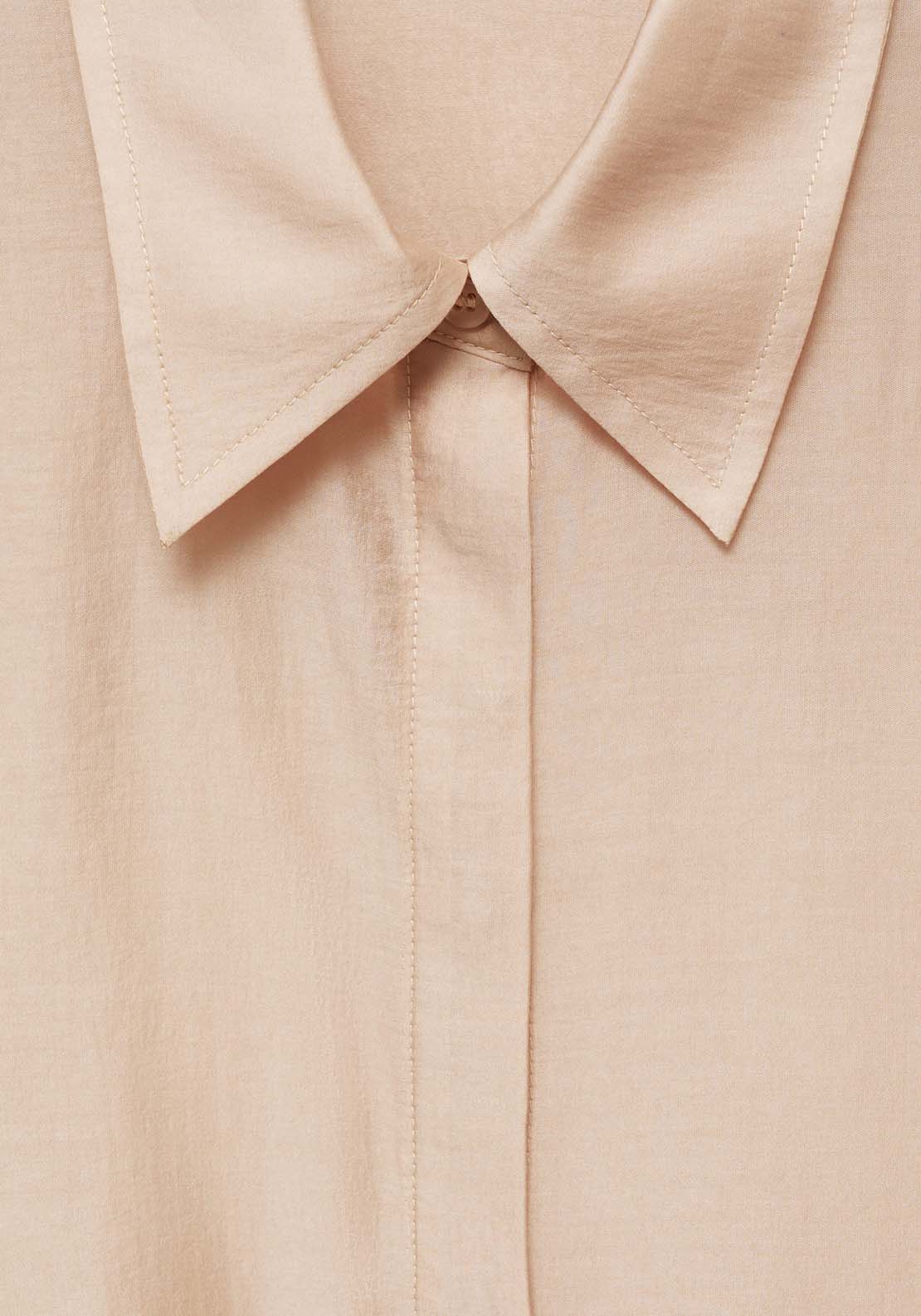 Mango Satin lyocell shirt - Light Beige 6 Shaws Department Stores