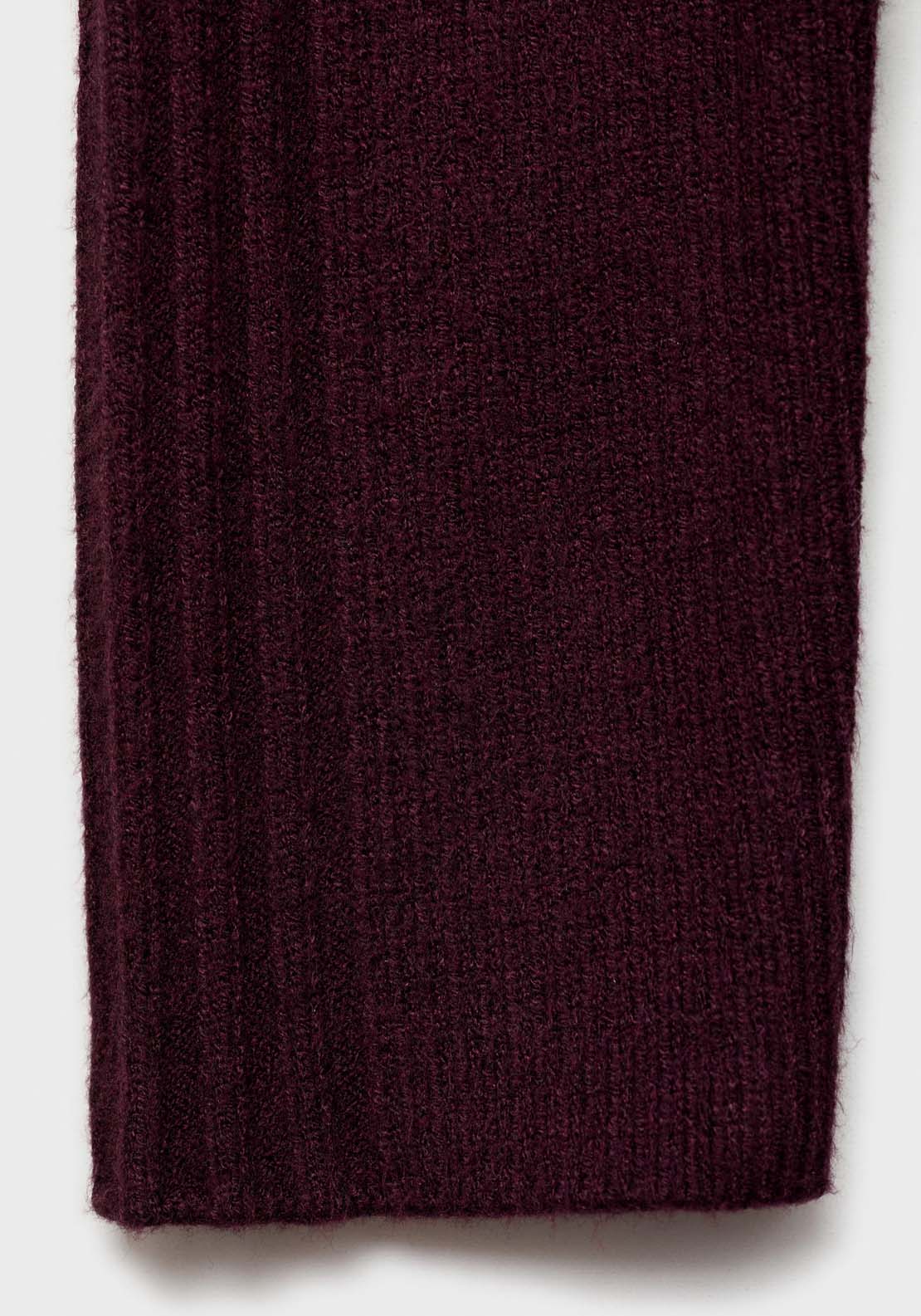 Mango Short turtleneck knitted dress - Dark Red 6 Shaws Department Stores