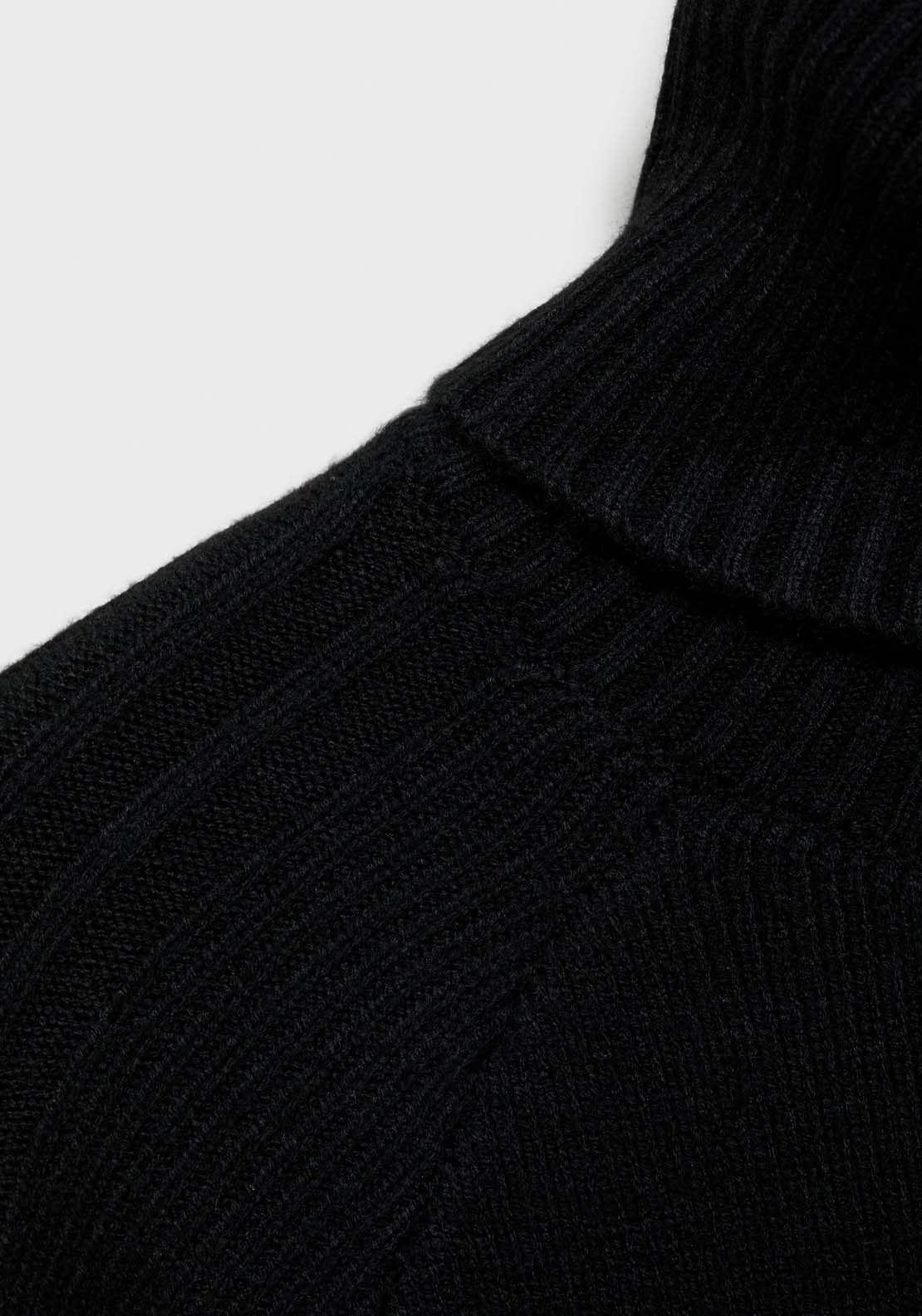 Mango Short turtleneck knitted dress - Black 8 Shaws Department Stores