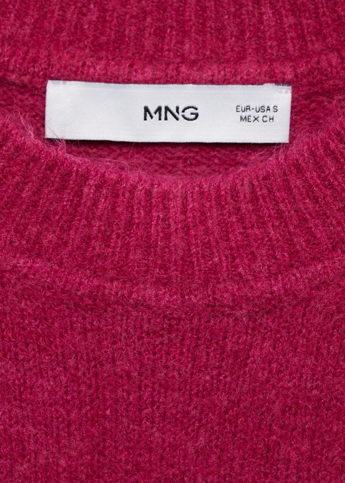 Mango Long-sleeve knitted sweater - Bright Pink 2 Shaws Department Stores