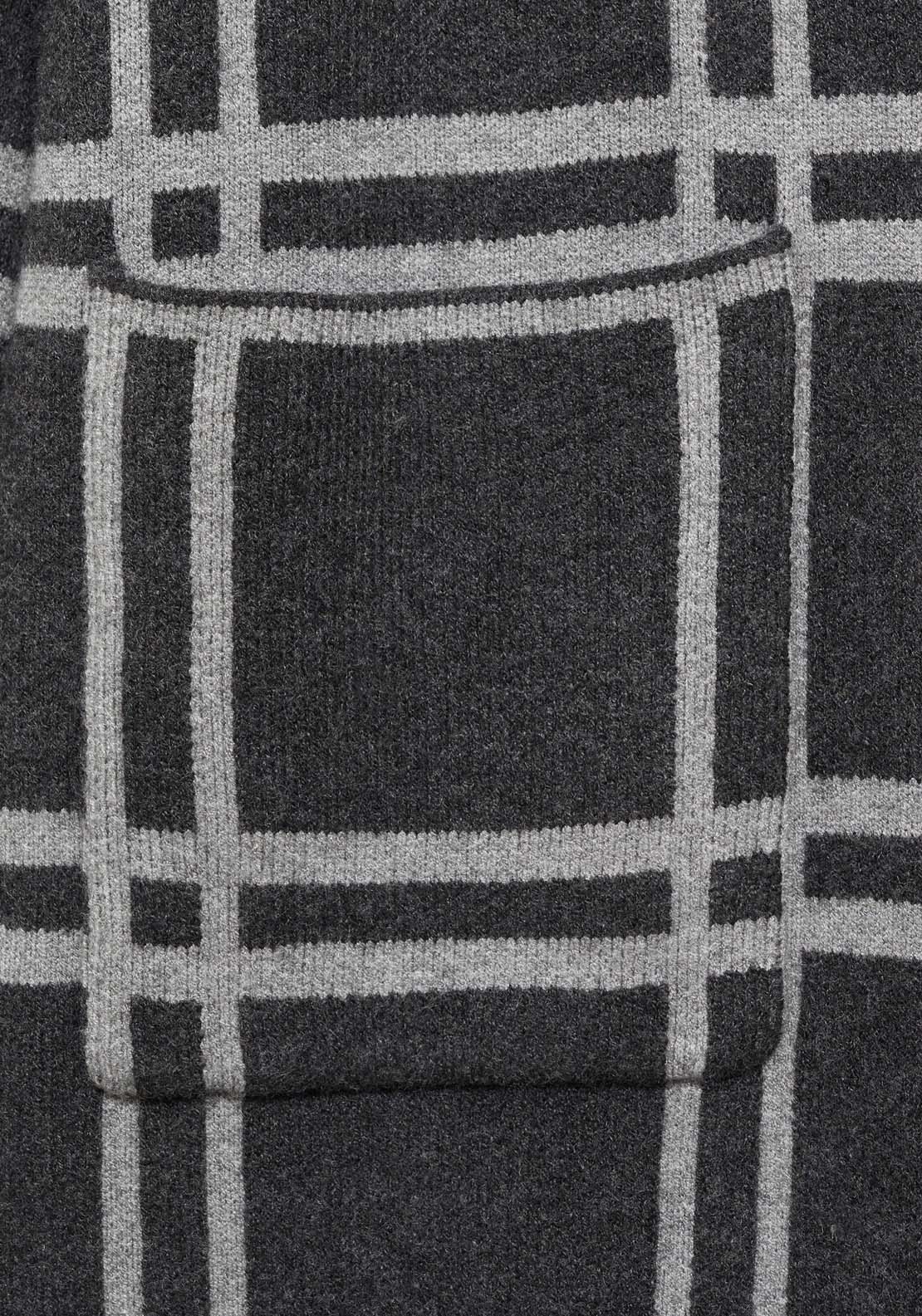 Mango Checked coat with one button - Charcoal 6 Shaws Department Stores