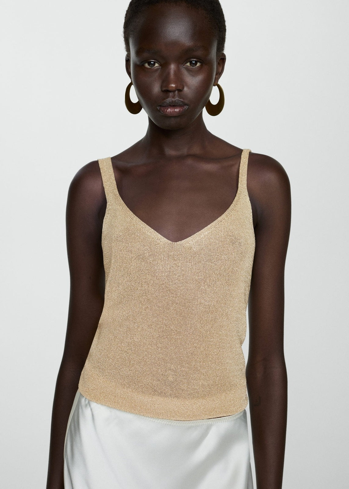 Mango Lurex knitted top - Gold 1 Shaws Department Stores