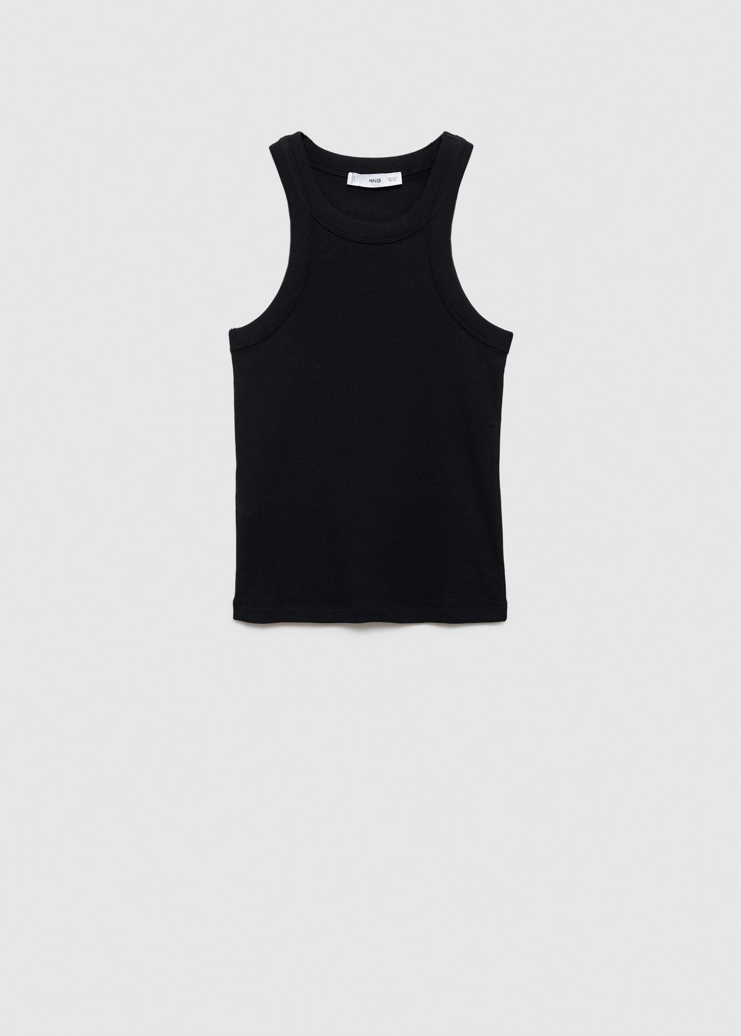 Mango Ribbed cotton-blend top - Black 5 Shaws Department Stores
