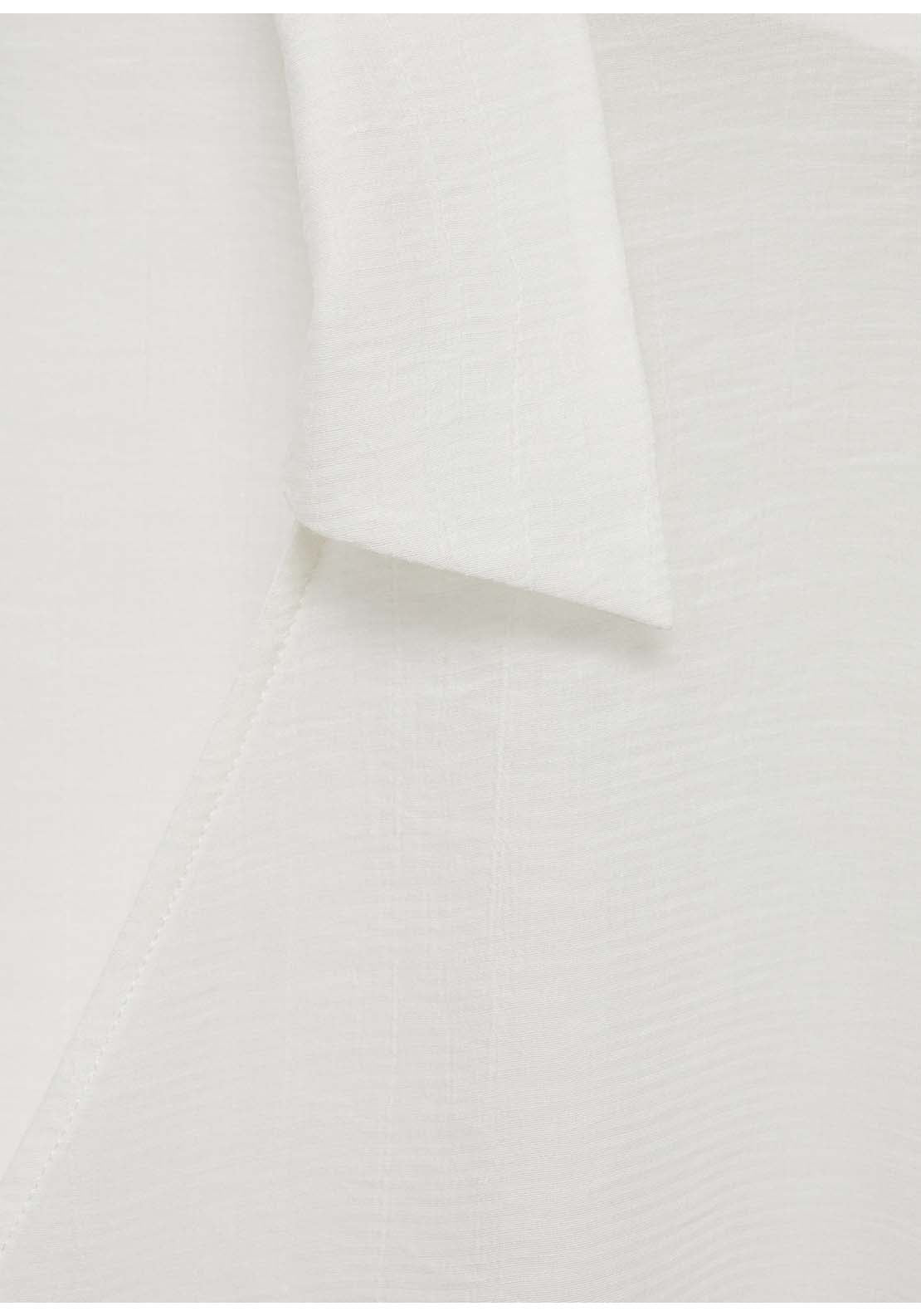 Mango Flared-sleeve blouse with bow - Natural 7 Shaws Department Stores