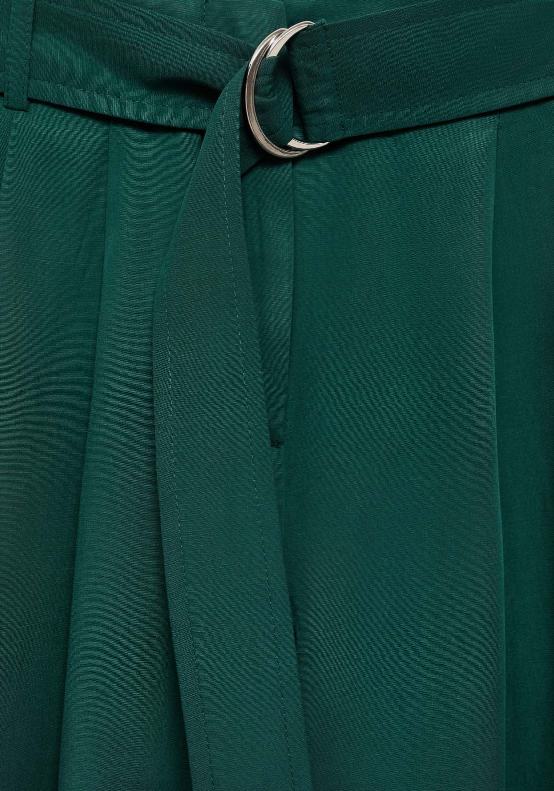 Mango Lyocell trousers with belt - Green 7 Shaws Department Stores