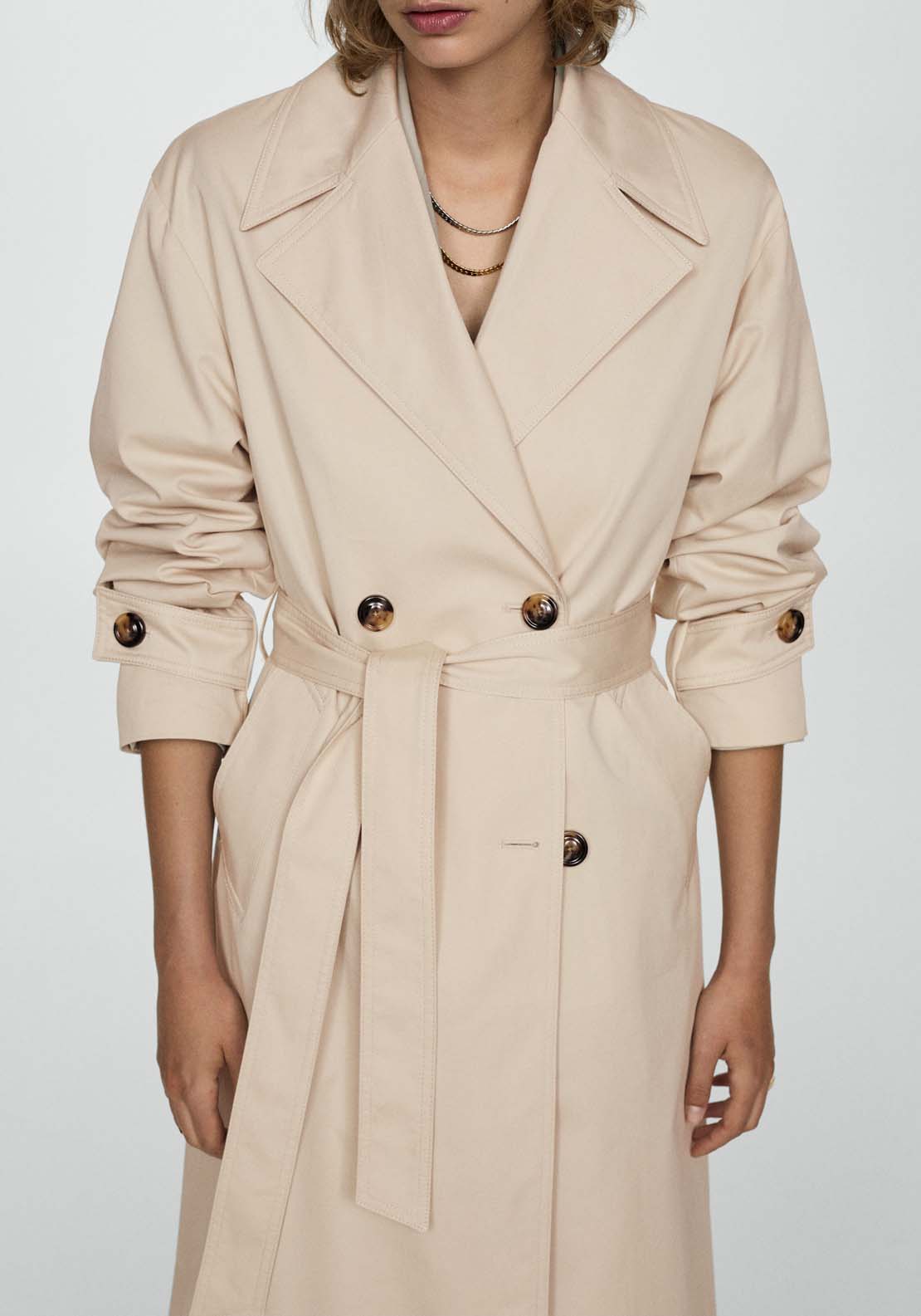 Mango Double-button trench coat - Light Beige 4 Shaws Department Stores