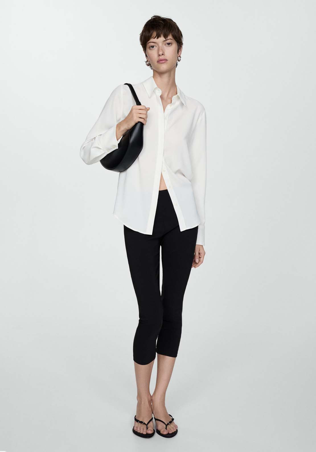 Mango Fluid long-sleeved shirt - Natural 3 Shaws Department Stores