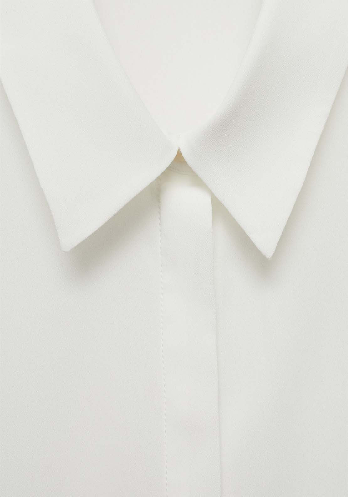 Mango Fluid long-sleeved shirt - Natural 6 Shaws Department Stores