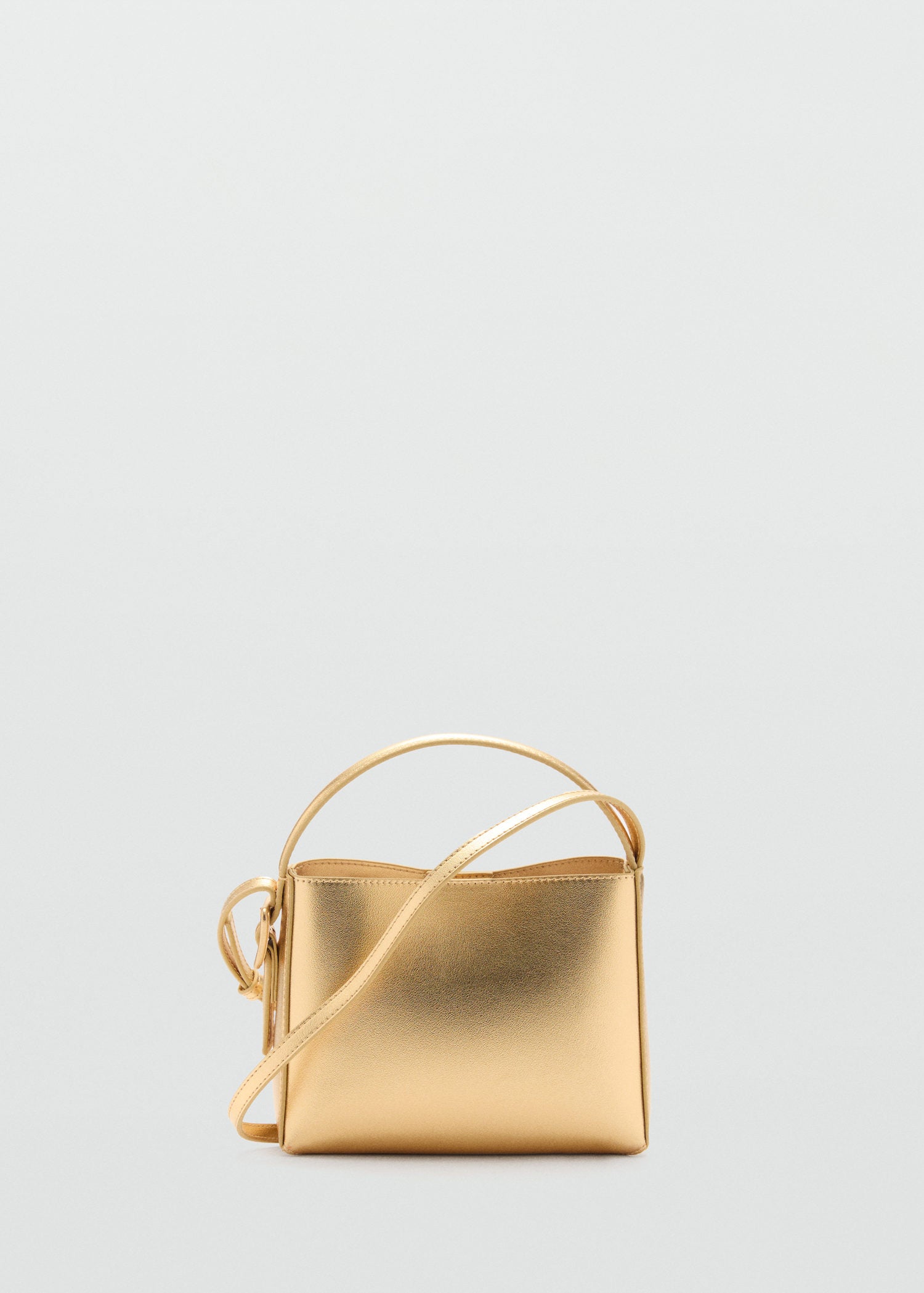 Mango Metallic mini-shopper bag - Gold 2 Shaws Department Stores