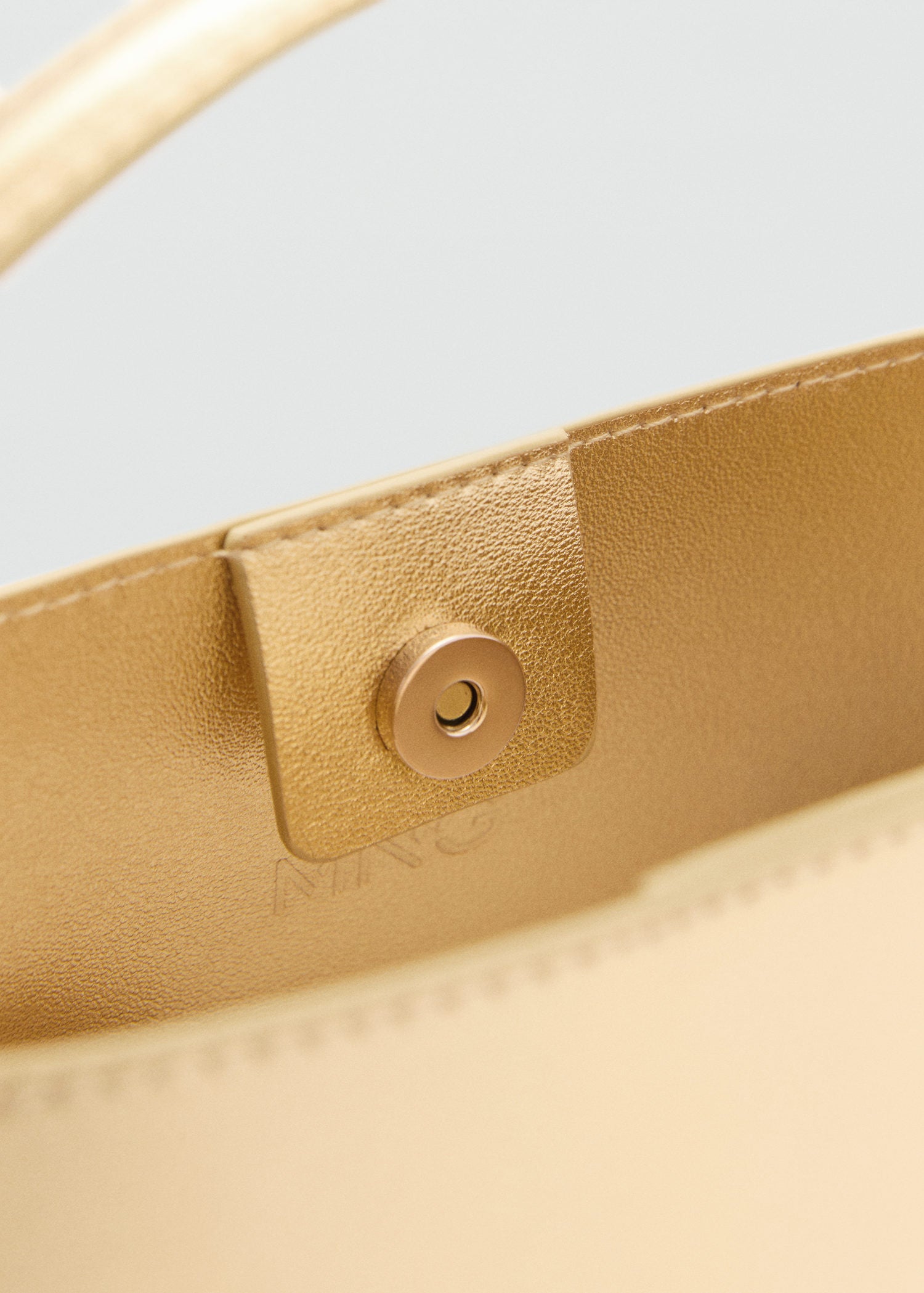 Mango Metallic mini-shopper bag - Gold 3 Shaws Department Stores