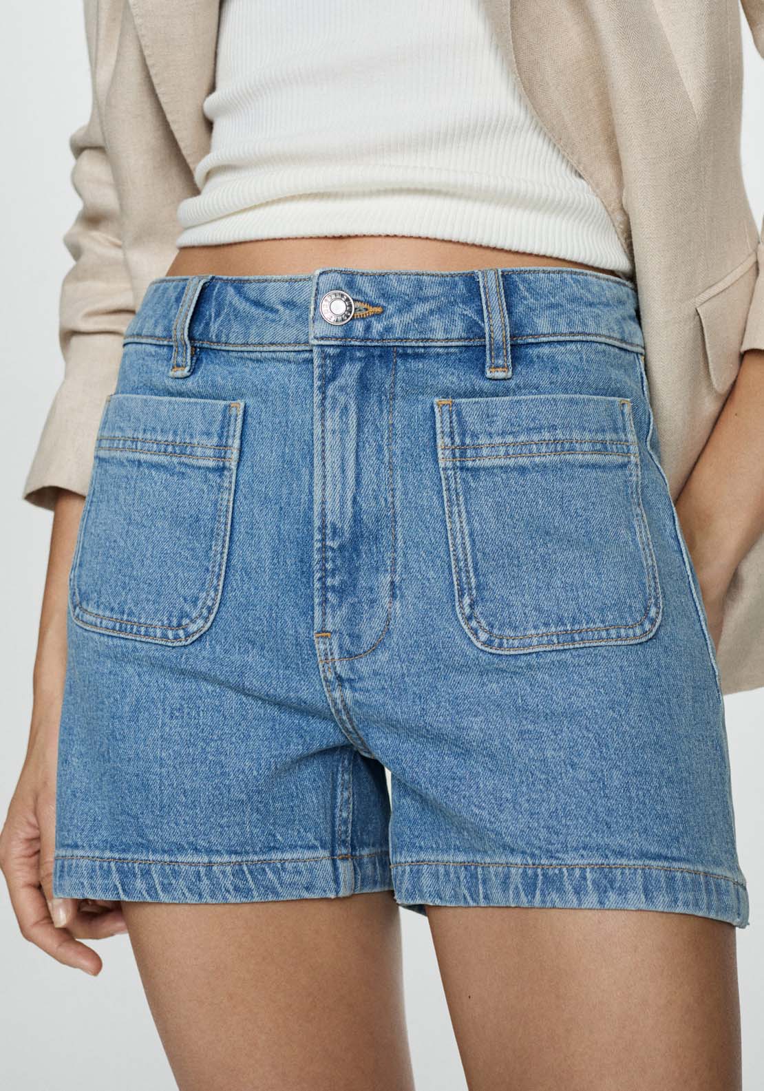 Mango Denim shorts with pockets 4 Shaws Department Stores