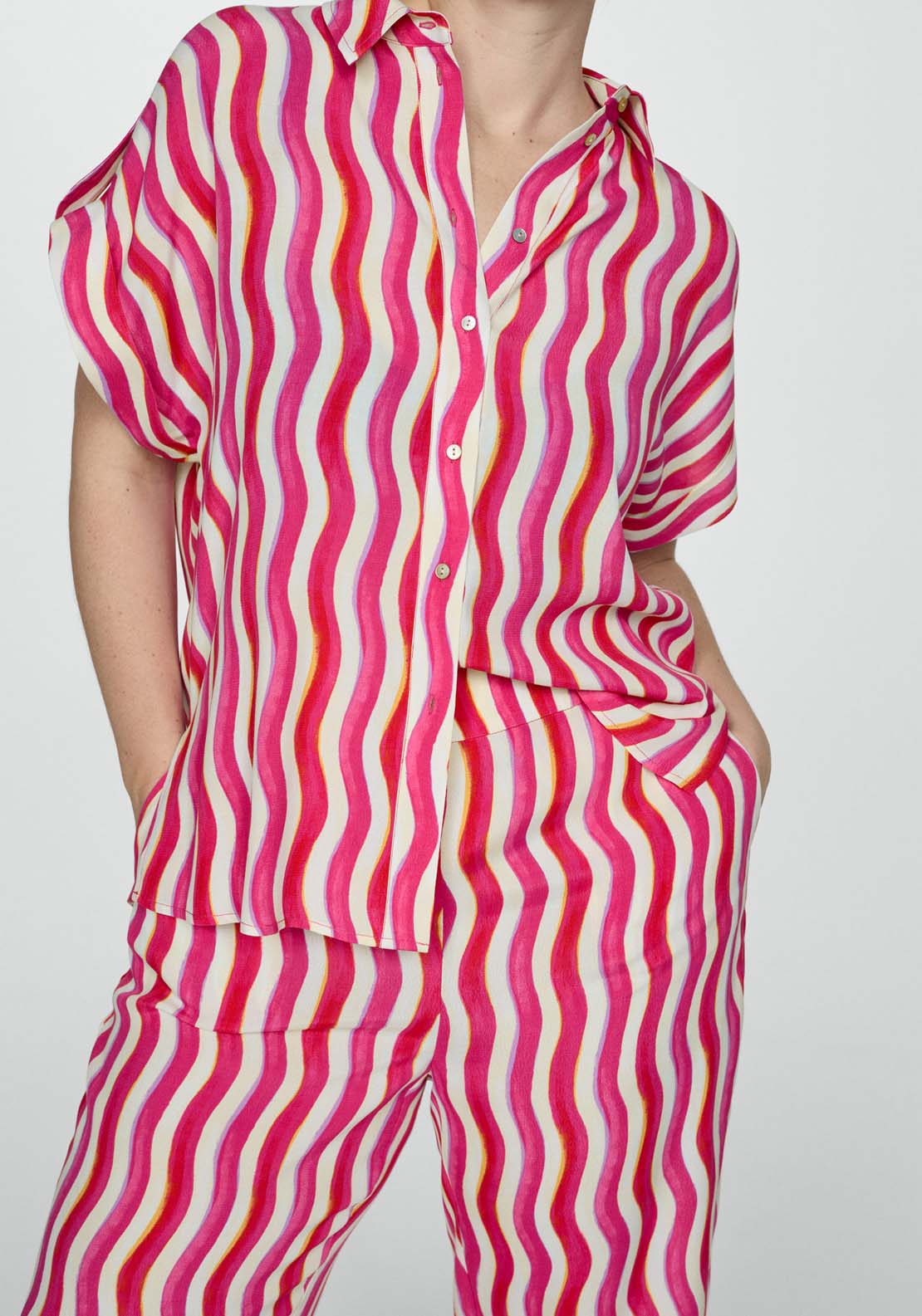 Mango Wide leg printed trousers 5 Shaws Department Stores