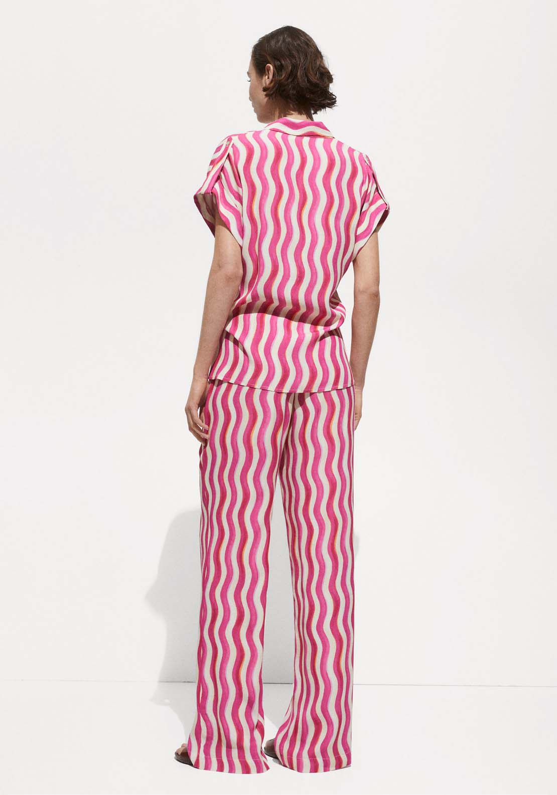 Mango Wide leg printed trousers 3 Shaws Department Stores