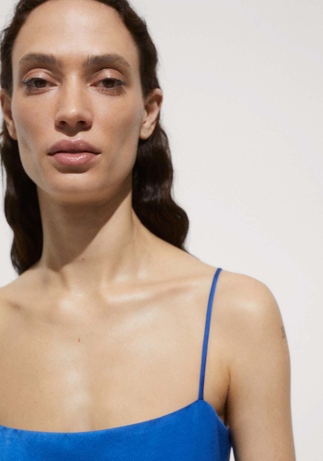 Mango Side-slit satin dress 5 Shaws Department Stores