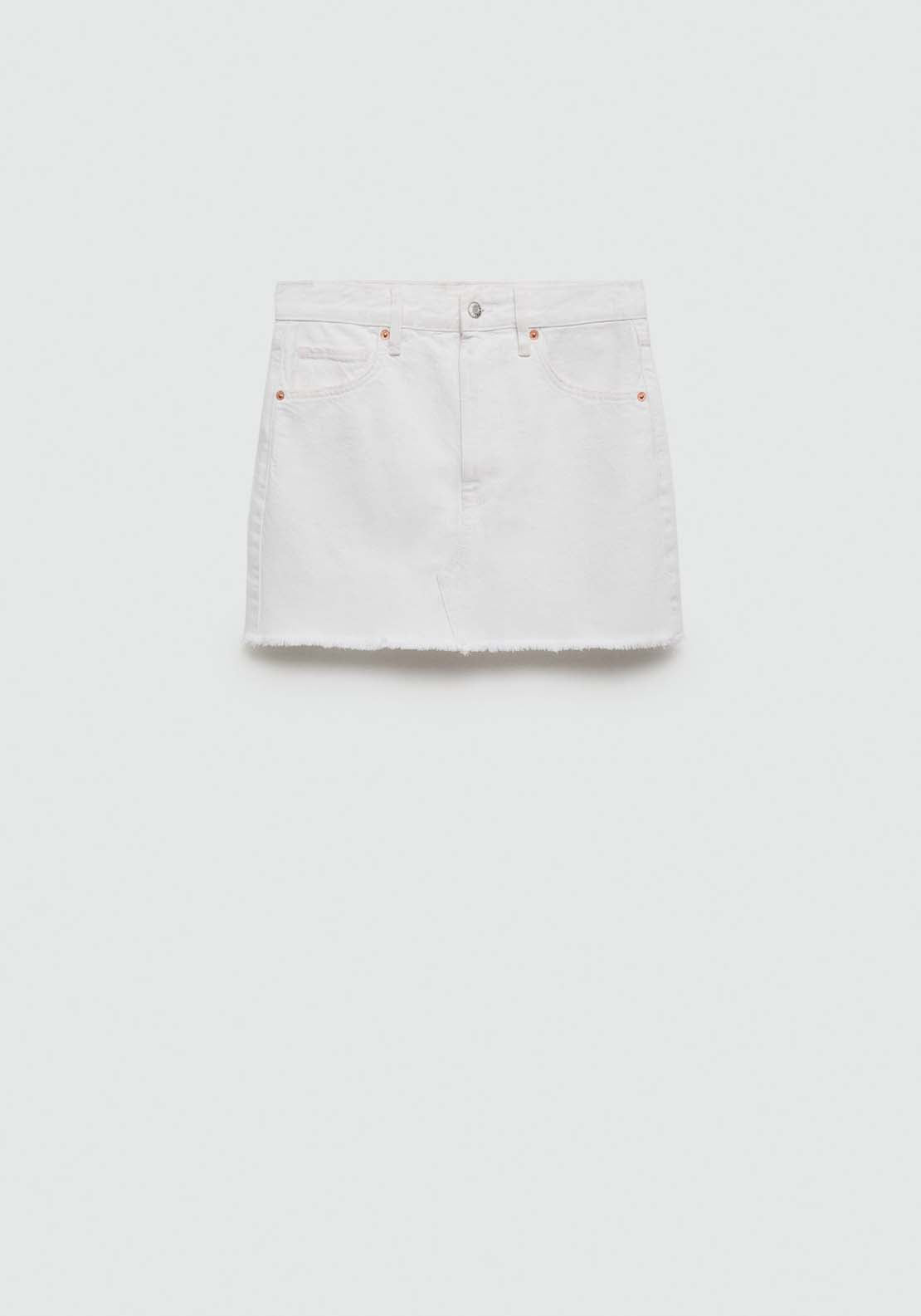 Mango Denim miniskirt with frayed hem 6 Shaws Department Stores