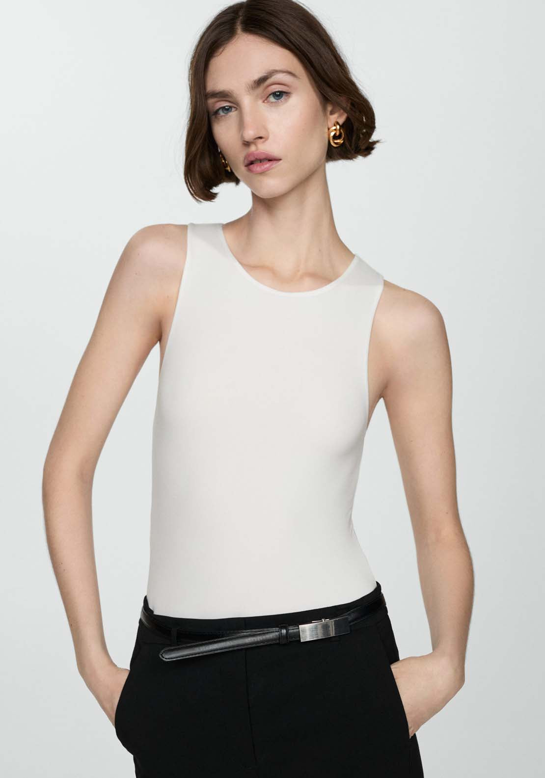 Mango Sleeveless fitted bodysuit 1 Shaws Department Stores