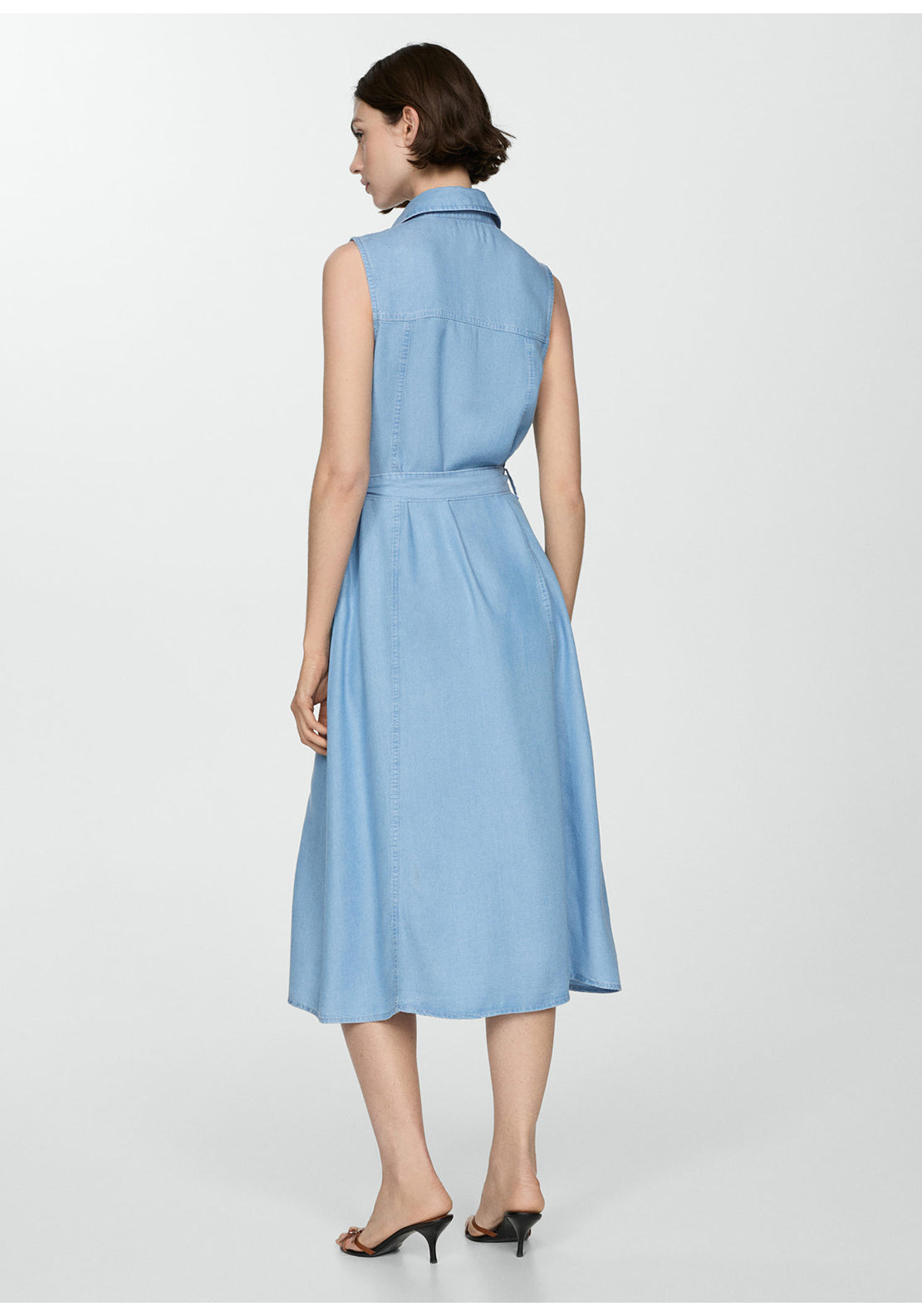Mango Lyocell shirt dress with bow 3 Shaws Department Stores