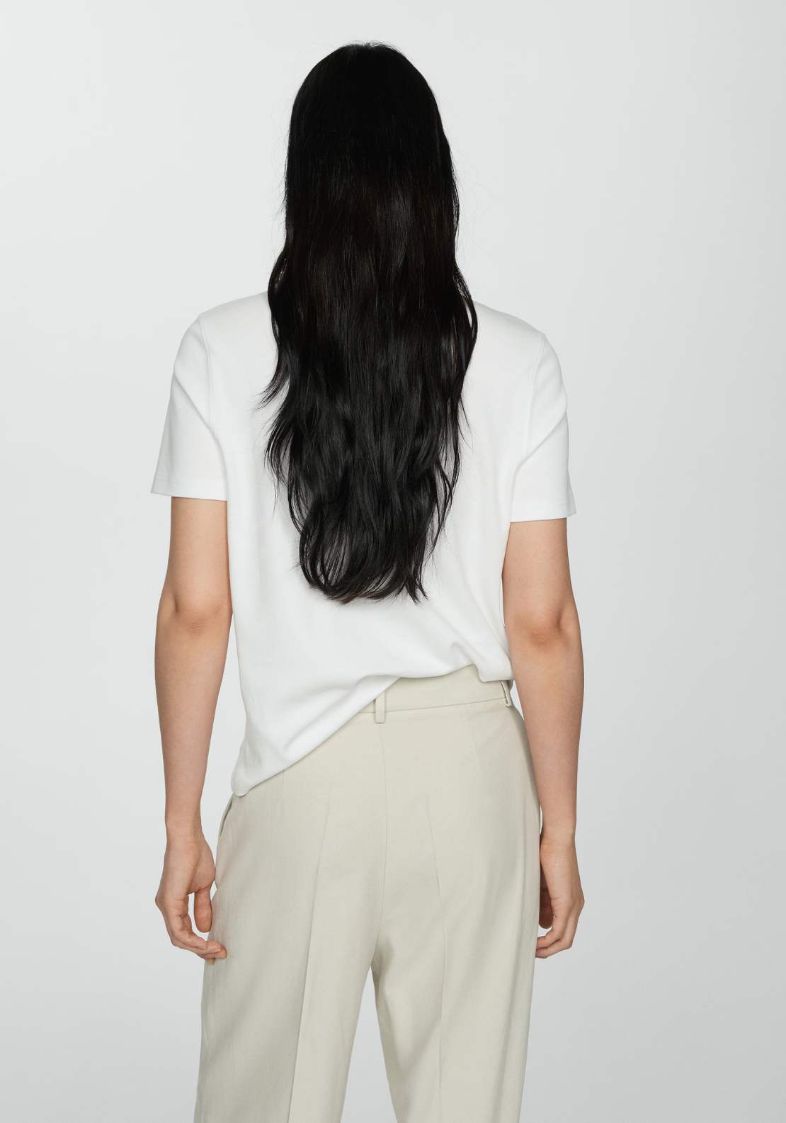 Mango Short-sleeved cotton t-shirt - White 2 Shaws Department Stores
