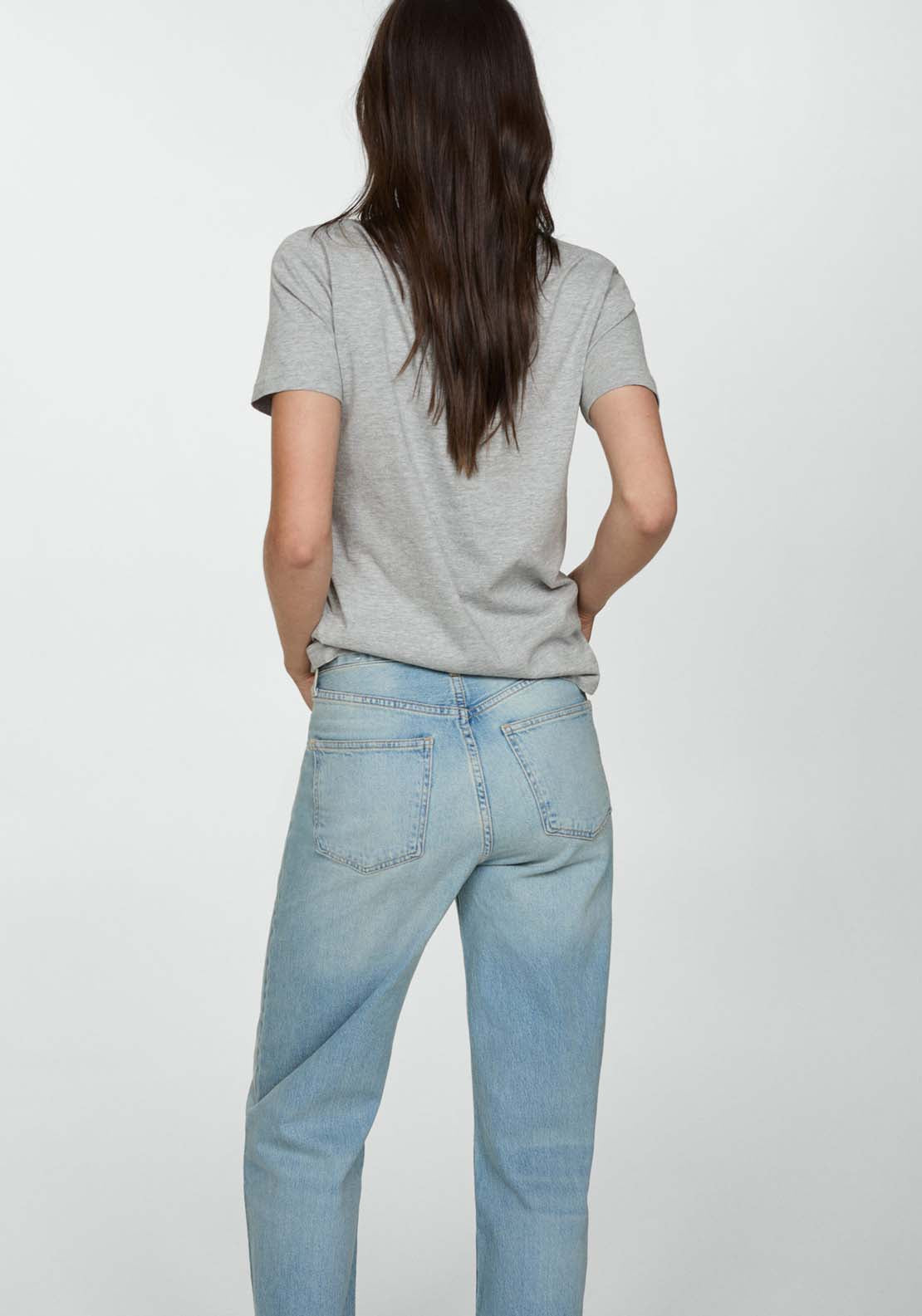 Mango Short-sleeved cotton t-shirt - Medium Gray 4 Shaws Department Stores