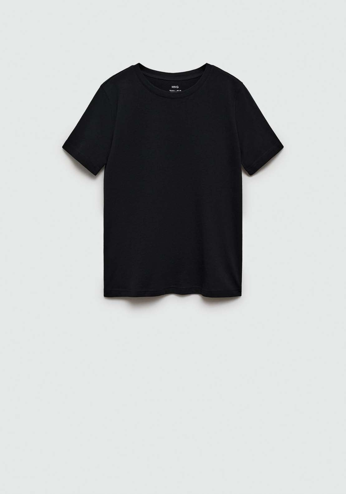 Mango Short-sleeved cotton t-shirt - Black 6 Shaws Department Stores