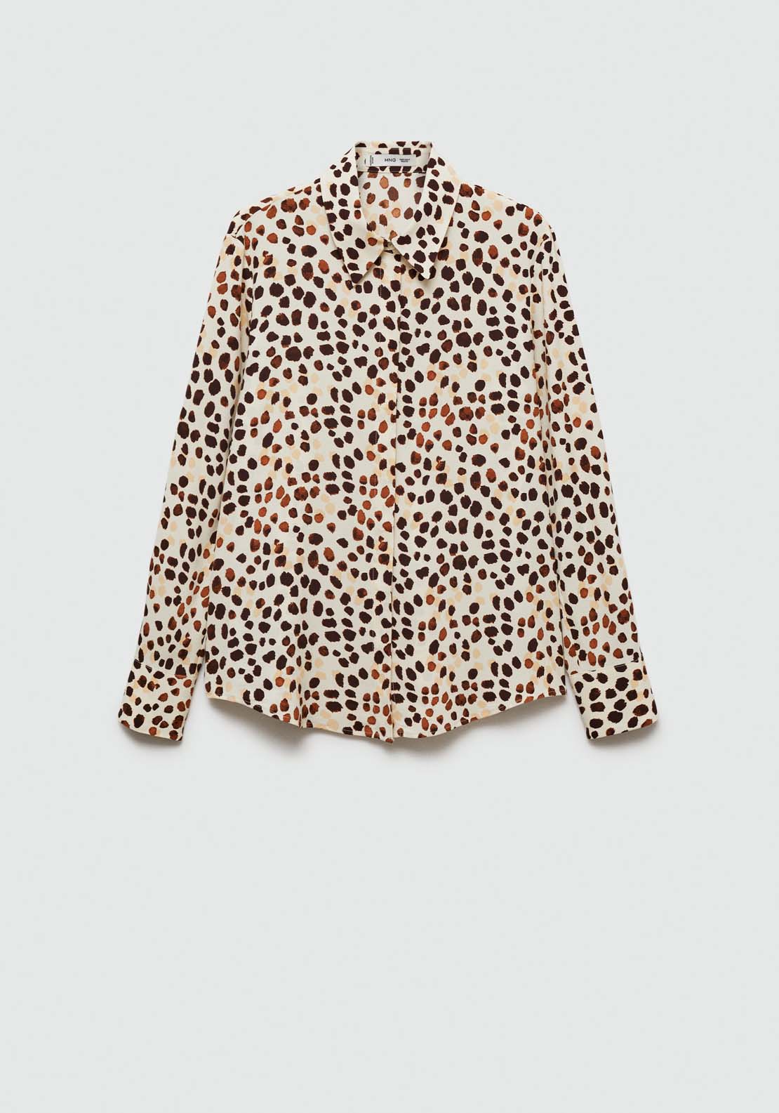 Mango Printed flowy shirt - Pink 9 Shaws Department Stores