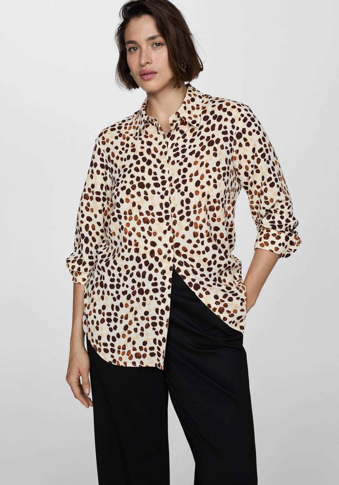 Mango Printed flowy shirt - Pink 5 Shaws Department Stores